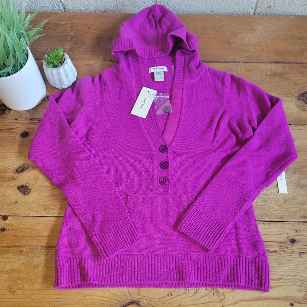 Vertigo Bright Pink Hooded Sweater